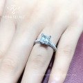 Good quality 1.2 ct princess cut white moissanite women jewelry engagement ring